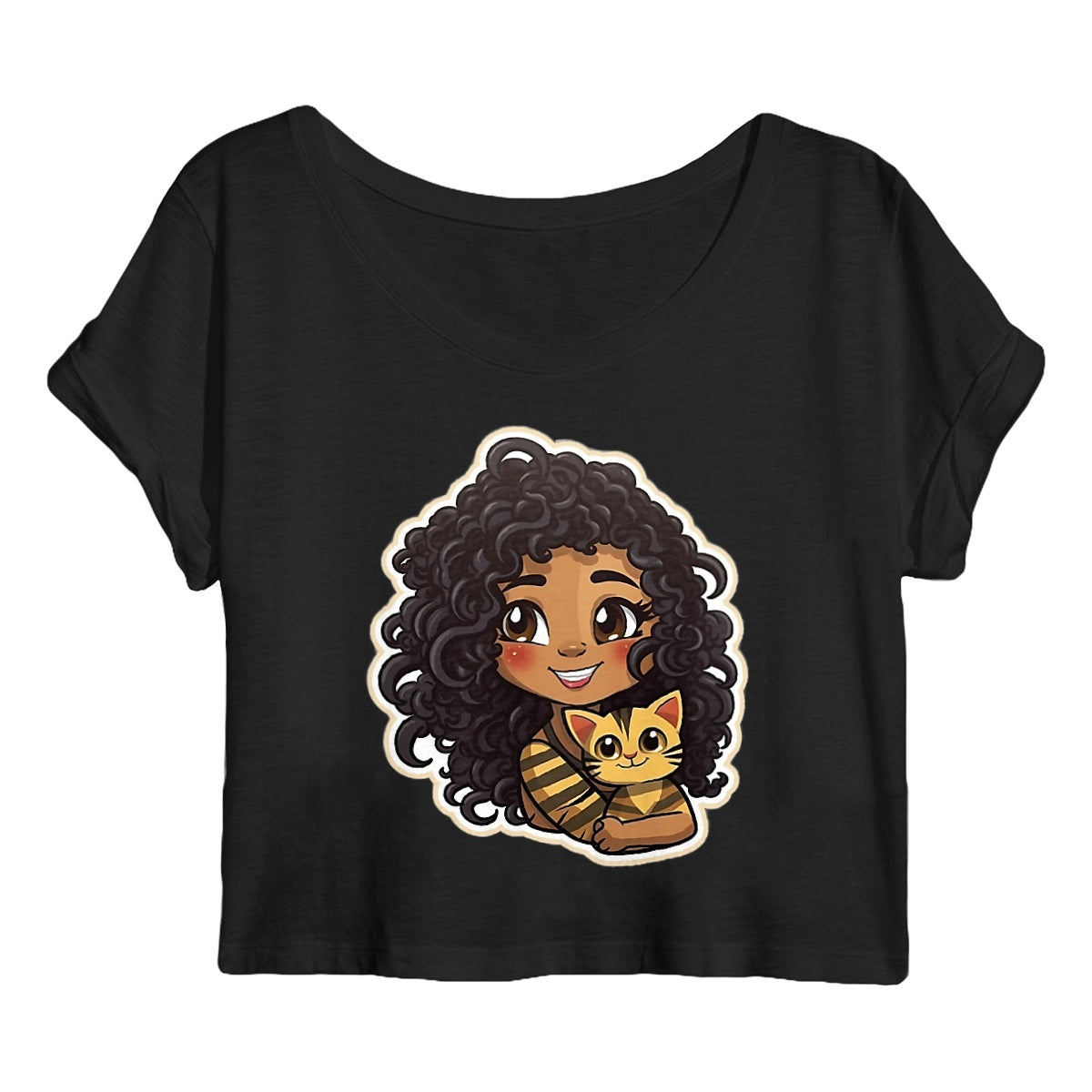 Cocoa Butter Cutie & Cat Women Organic Crop Top - Mantis