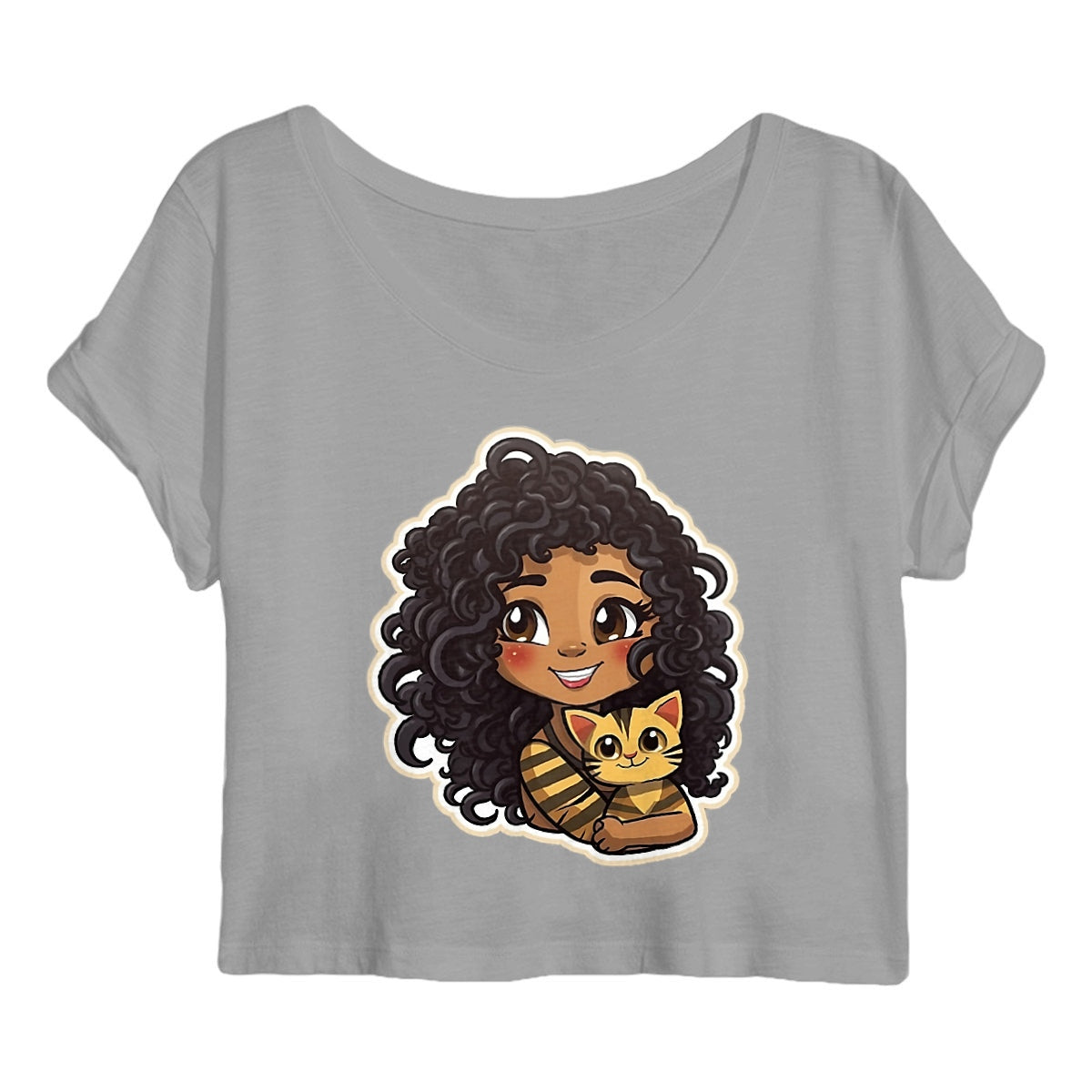 Cocoa Butter Cutie & Cat Women Organic Crop Top - Mantis