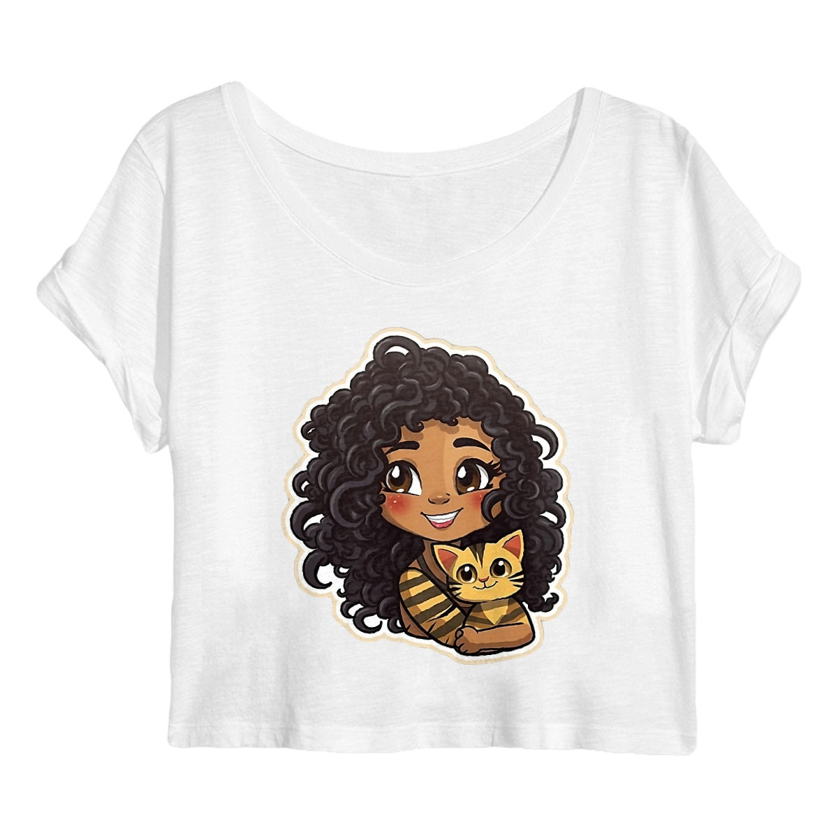 Cocoa Butter Cutie & Cat Women Organic Crop Top - Mantis